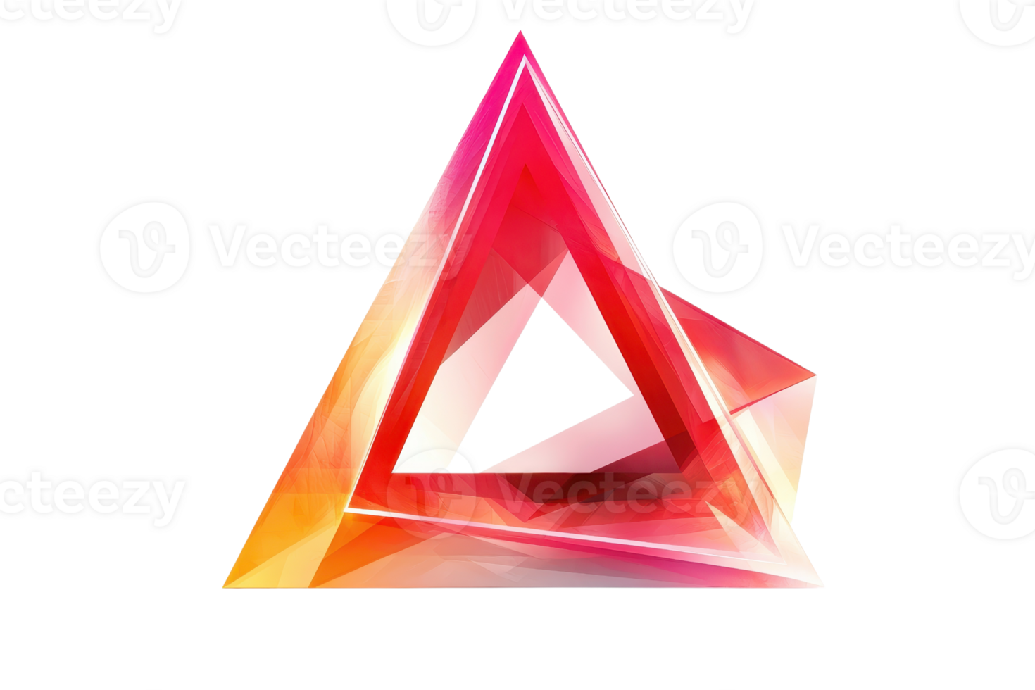 Abstract colorful geometric triangle design with vibrant gradient hues, perfect for modern digital art and creative graphic backgrounds. png