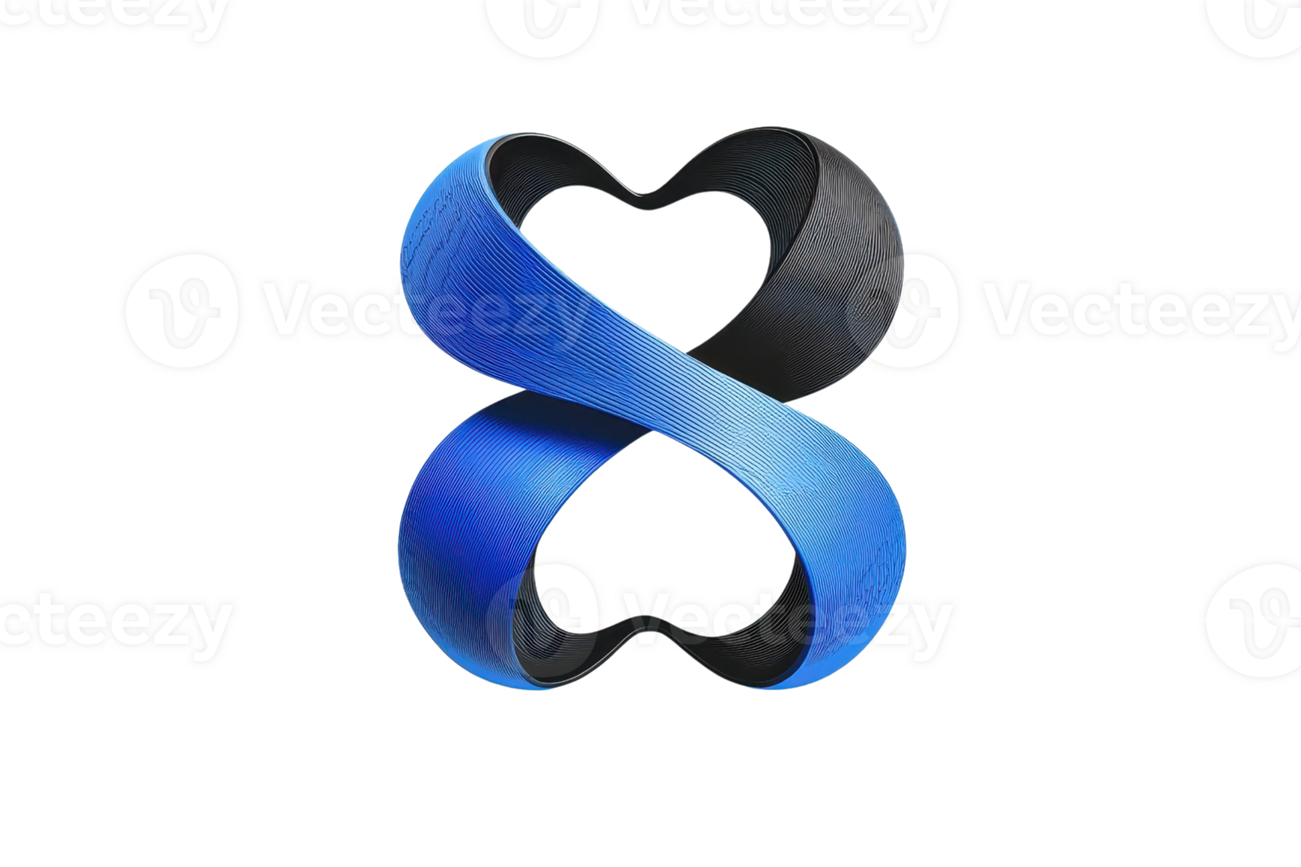 Abstract 3D infinity loop with blue gradient. Modern, elegant design element symbolizing eternity and endless possibilities. png