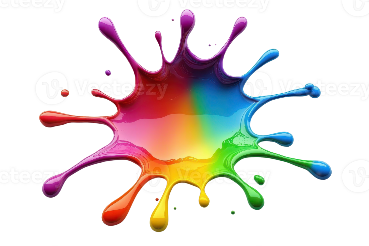 A vibrant splash of colorful paint creating an artistic abstract pattern, symbolizing creativity and dynamic expression in digital art. png