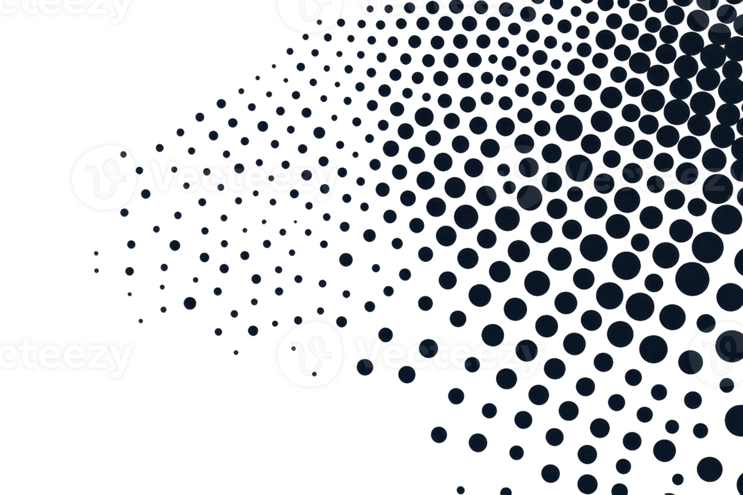 Abstract pattern of dark and light circles creating a dynamic flow on a transparent background. Ideal for tech and design concepts. png