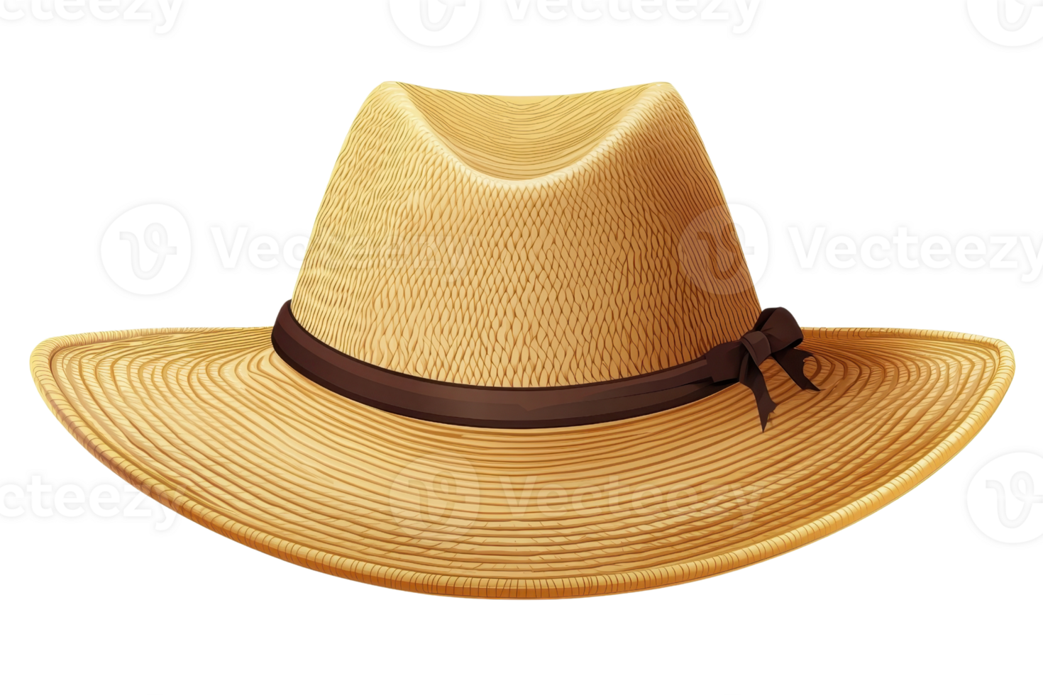 A stylish straw sun hat with a wide brim and a decorative ribbon, perfect for summer outings and beachwear fashion enthusiasts. png
