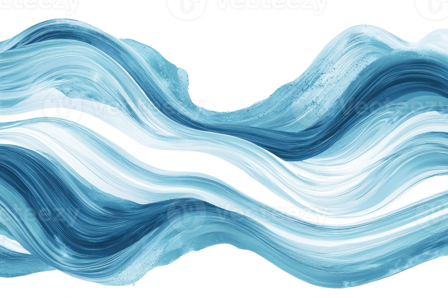 Abstract blue and white waves flowing smoothly, creating a calming and serene visual effect perfect for artistic and creative projects. png