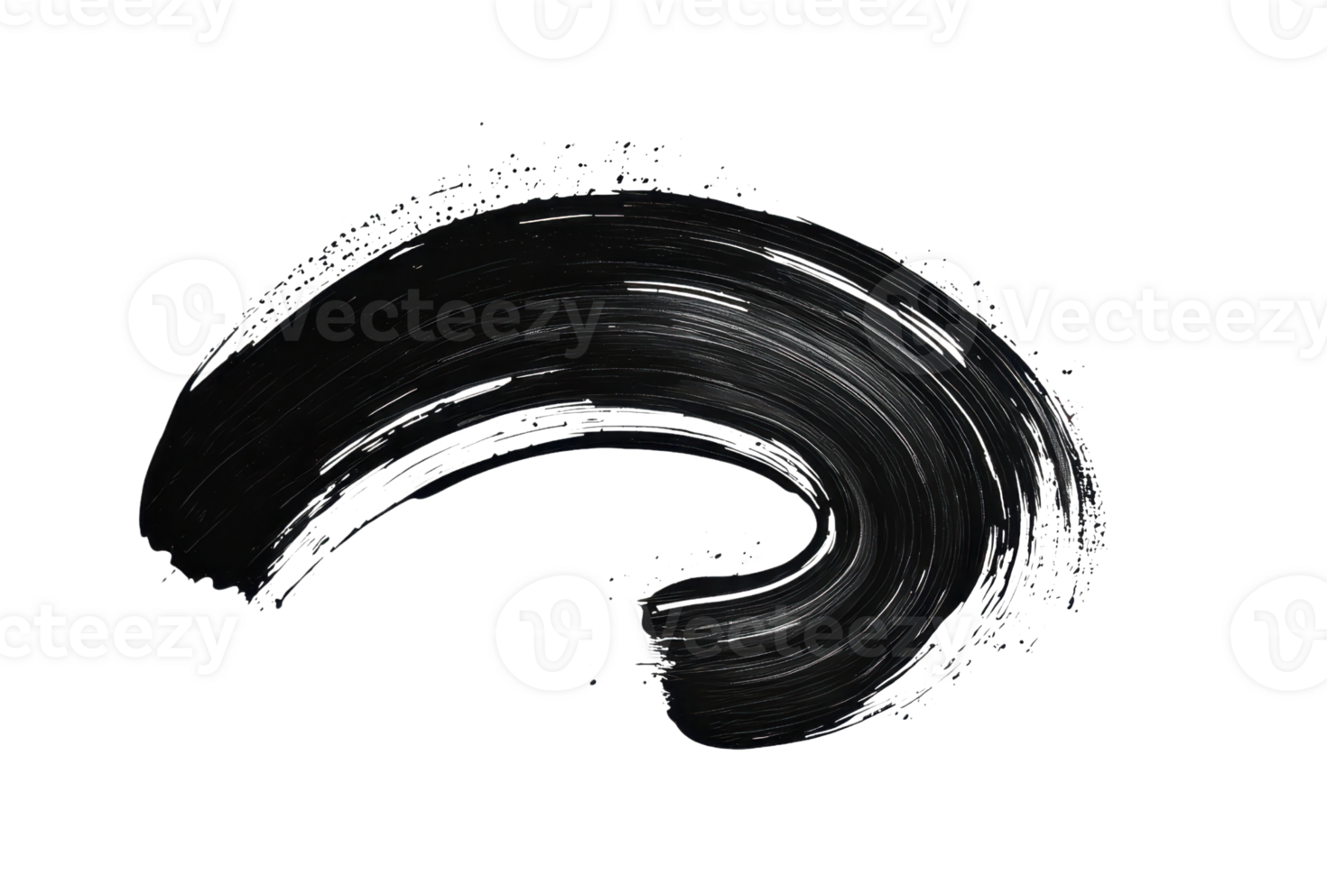 Abstract black paint stroke on transparent background. showcasing creativity and artistic expression with bold, expressive brushwork. png