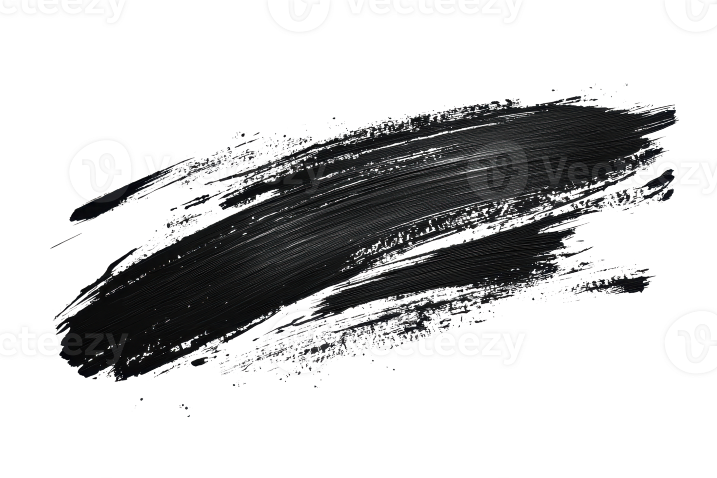 Abstract black brushstroke on transparent background. showcasing bold texture and movement, ideal for creative design and artistic projects. png