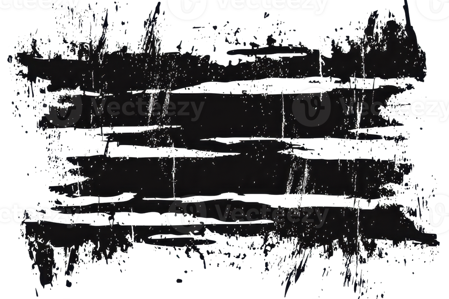 Abstract black brush strokes on a transparent background, perfect for modern design projects and adding texture to visuals. png