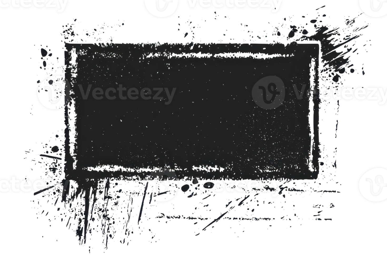 Abstract grunge black paint brush strokes over a transparent background. creating a bold, artistic texture for use in creative designs and layouts. png