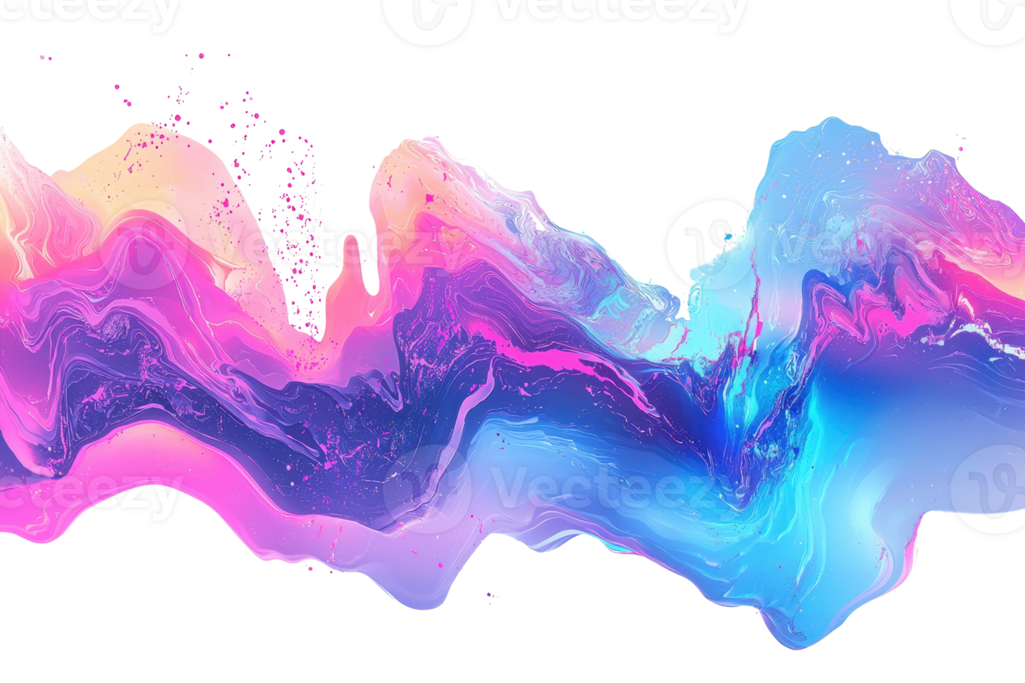 Abstract colorful wave blending vibrant pink, purple, and blue hues, creating a fluid and dynamic visual composition. png