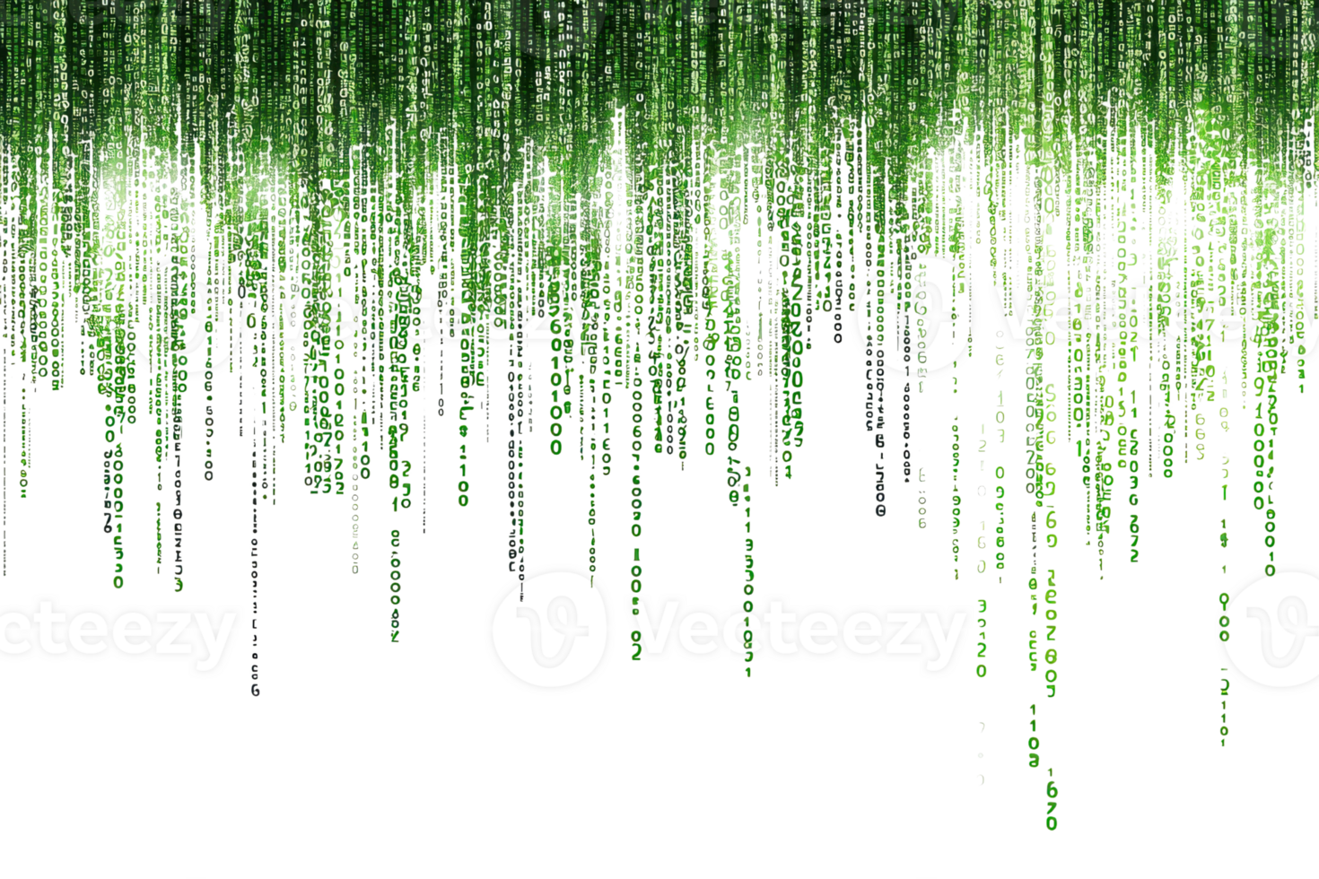 abstrato verde digital chuva com matriz código dentro futurista cyber fundo. perfeito para tecnologia e com tema de dados visuais. png