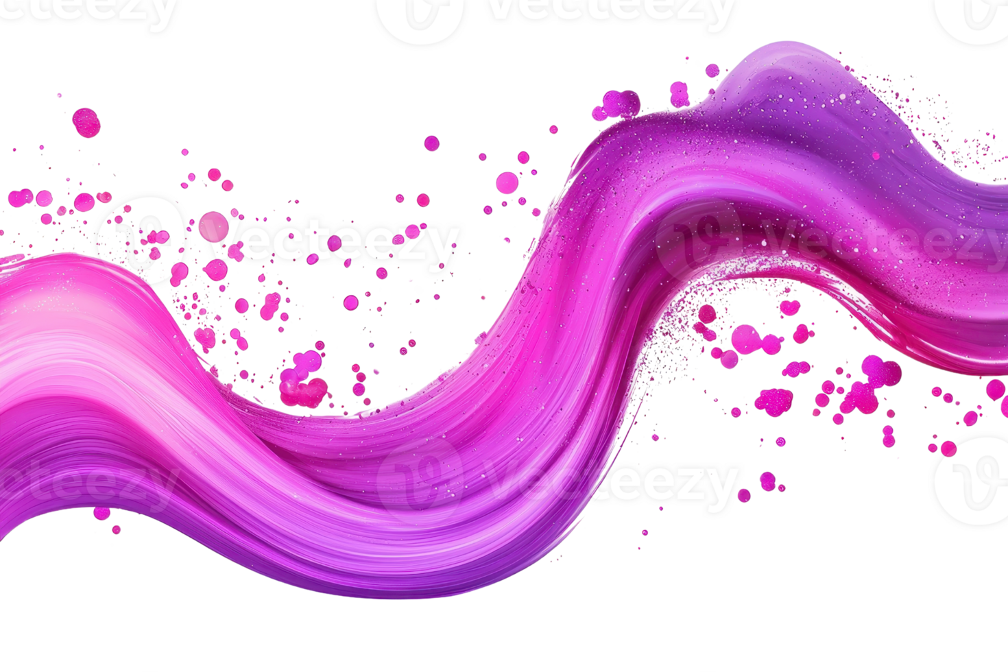 Abstract purple and pink paint splash on transparent background. creating a dynamic and vibrant artistic effect, symbolizing creativity and flow. png