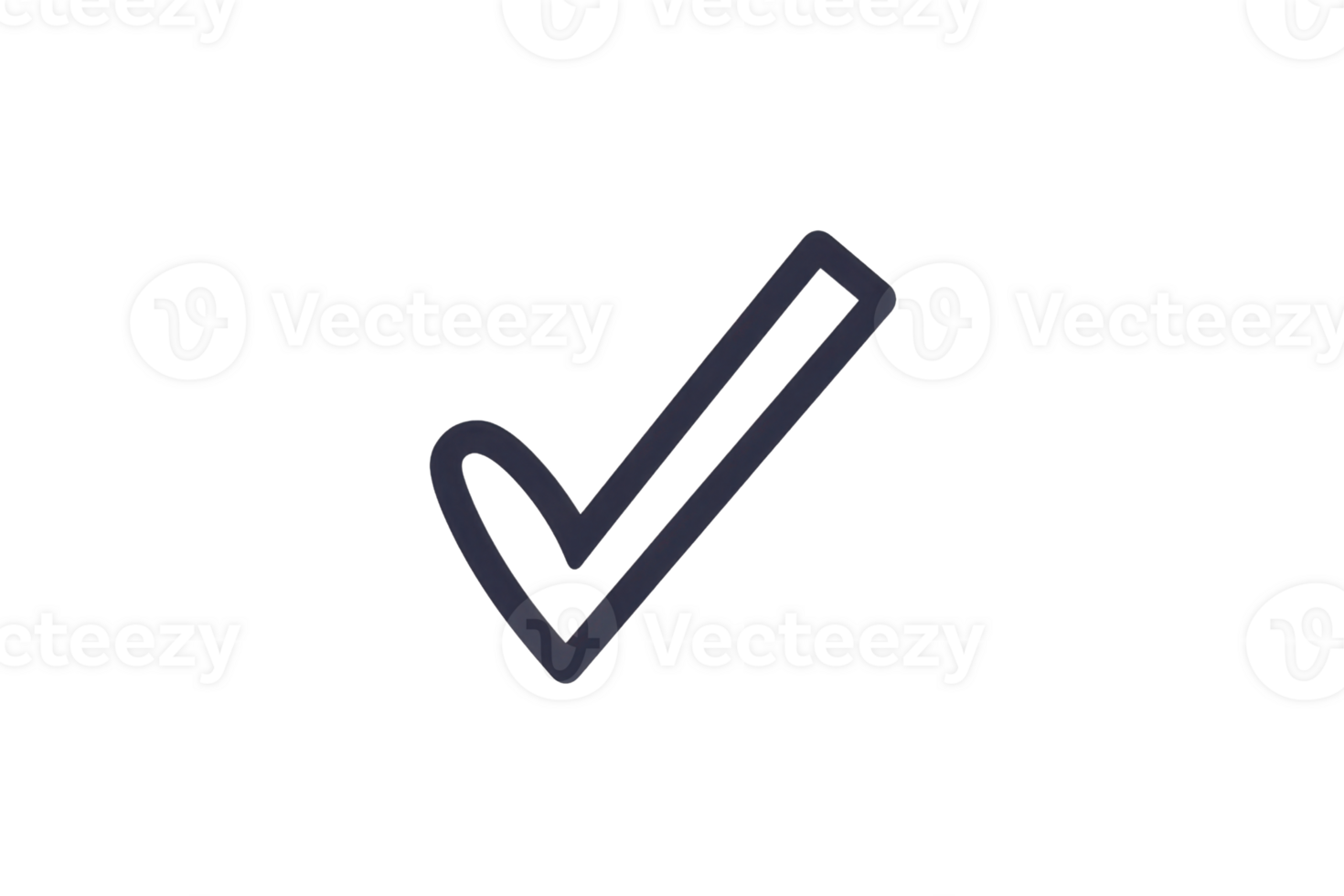 Black checkmark icon on a transparent background, representing confirmation, approval, or completion in a modern minimalist style. png