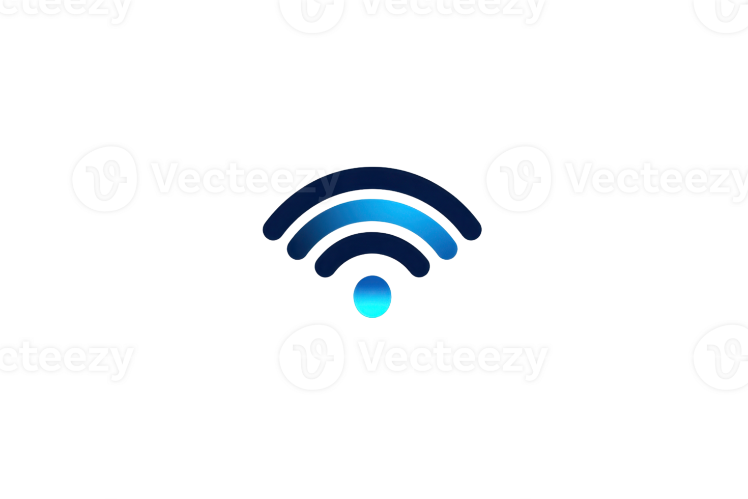 Blue Wi-Fi symbol on a transparent background. representing wireless connectivity, internet access, and modern communication technology. png