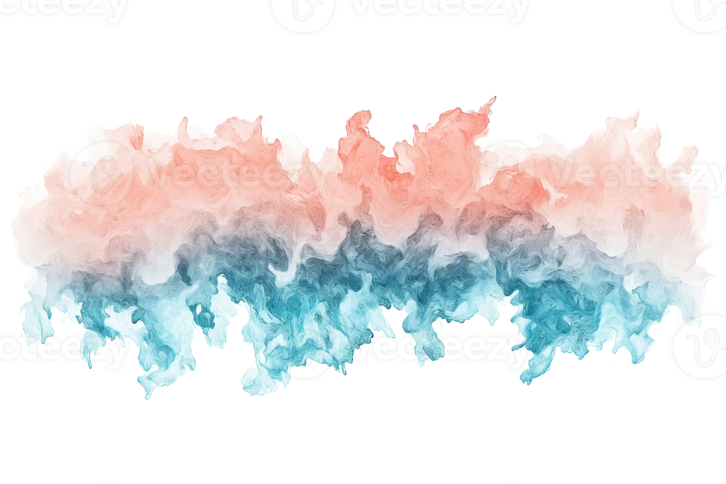 Abstract watercolor art with blending shades of pink and blue, creating a soft and dreamy visual texture perfect for backgrounds or decor. png