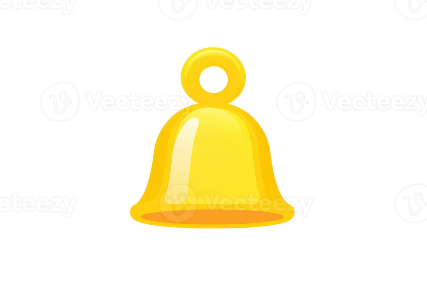 Bright yellow bell icon with a simple, clean design. Perfect for notifications, alerts, or sound-related concepts in digital or print media. png