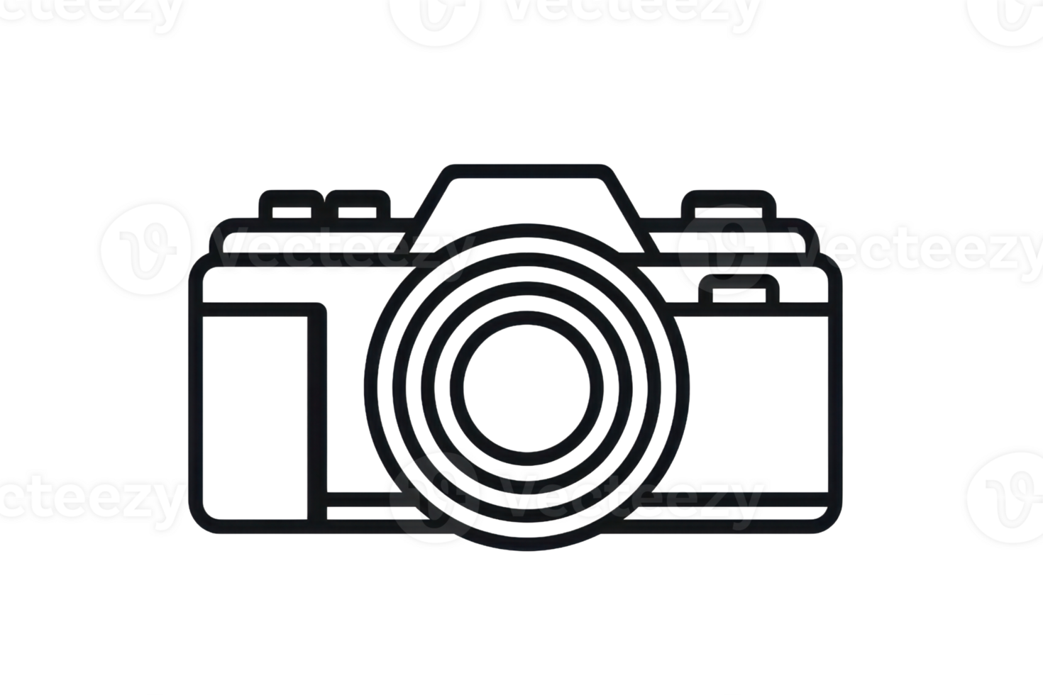 Captivating sketch of a vintage camera. Minimalist black outline on transparent background, perfect for design projects. png
