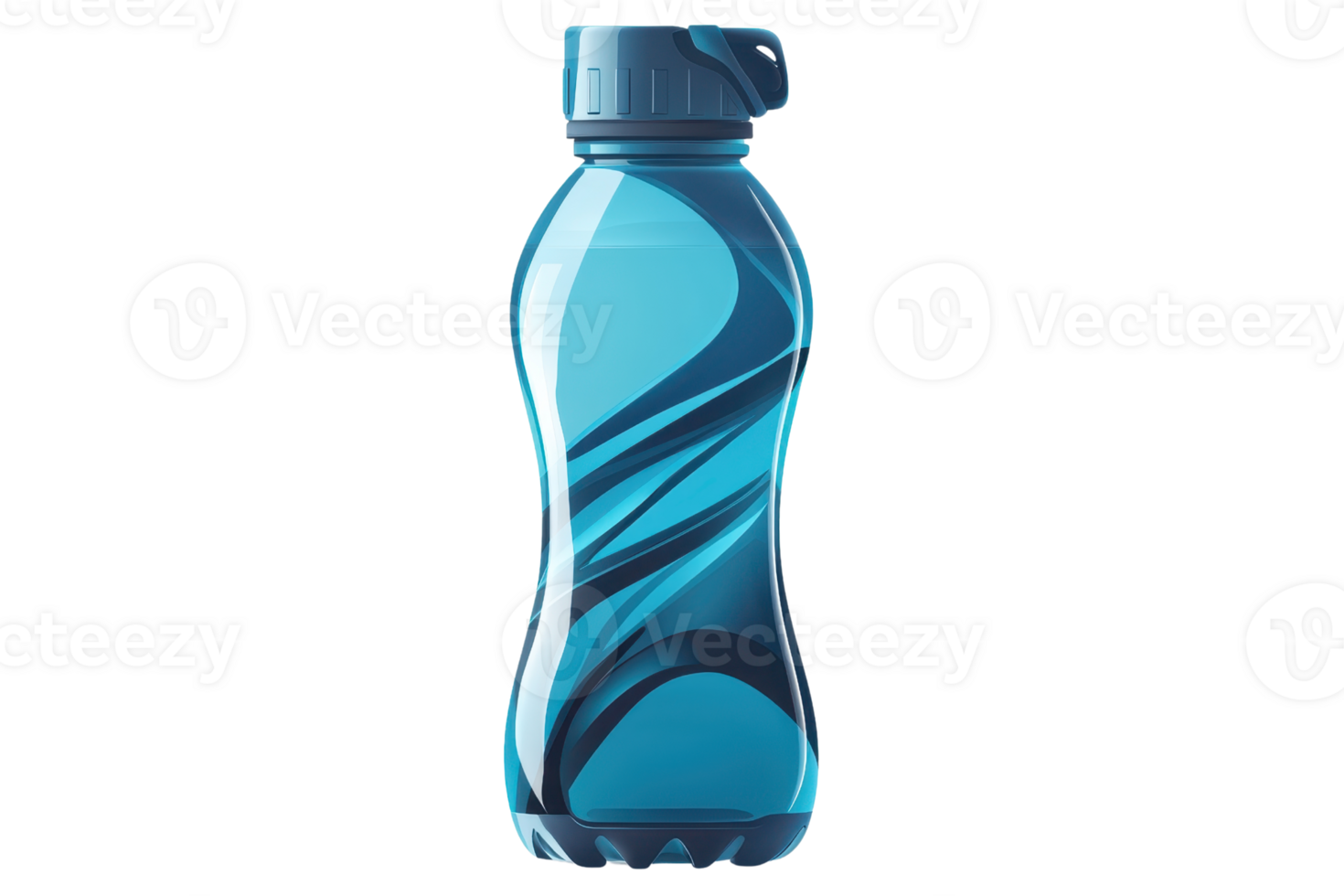 Blue plastic water bottle with modern design, ideal for fitness, travel, and daily hydration needs. Sleek and reusable, perfect for any lifestyle. png
