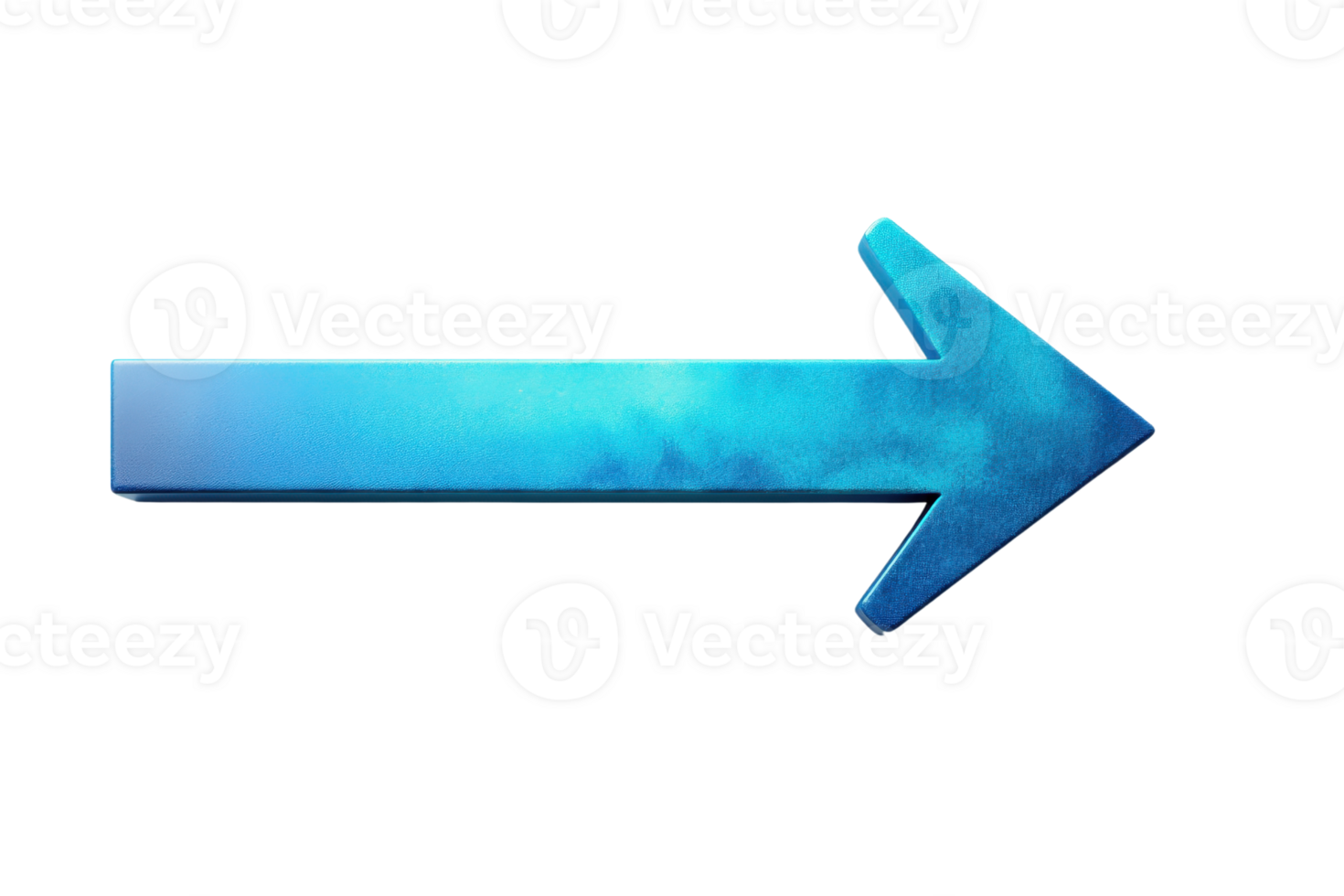 Blue gradient arrow pointing right, symbolizing direction and forward movement, perfect for navigation or infographic design use. png