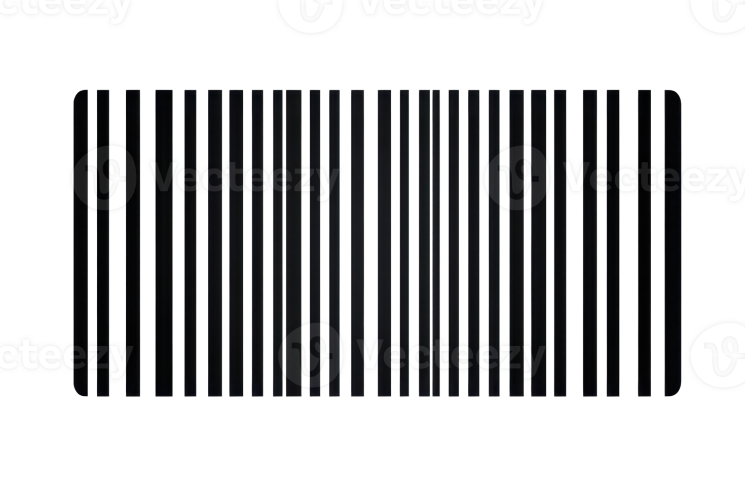 Close-up of a barcode on a transparent background. showcasing the intricate lines symbolizing product data in a retail and inventory system. png