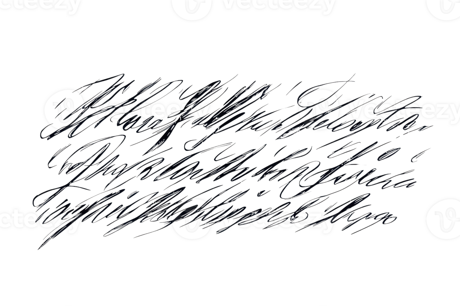 Artistic handwritten cursive text on a transparent background. showcasing elegant and flowing script for creative design or calligraphy projects. png