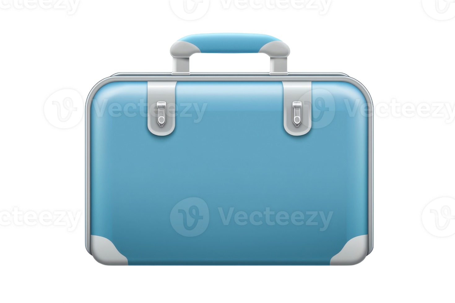 Blue suitcase illustration representing travel and adventure. Ideal for vacation themes and luggage-related designs. png