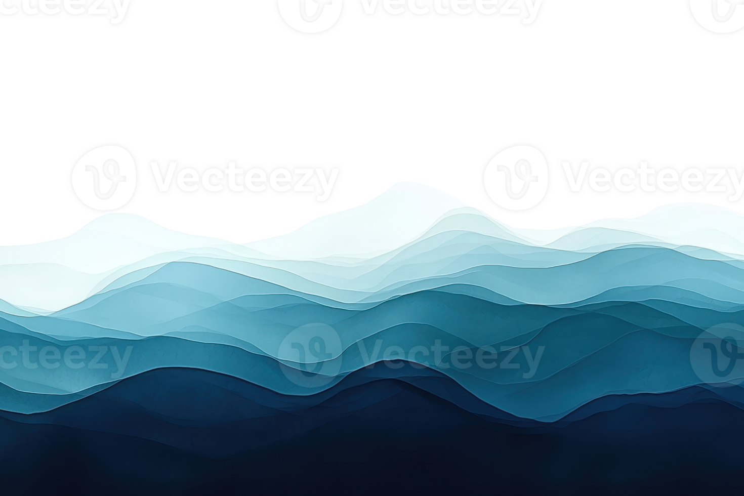 Abstract waves in shades of blue create a calming sea-inspired design, perfect for backgrounds and creative projects. Minimalist elegance. png