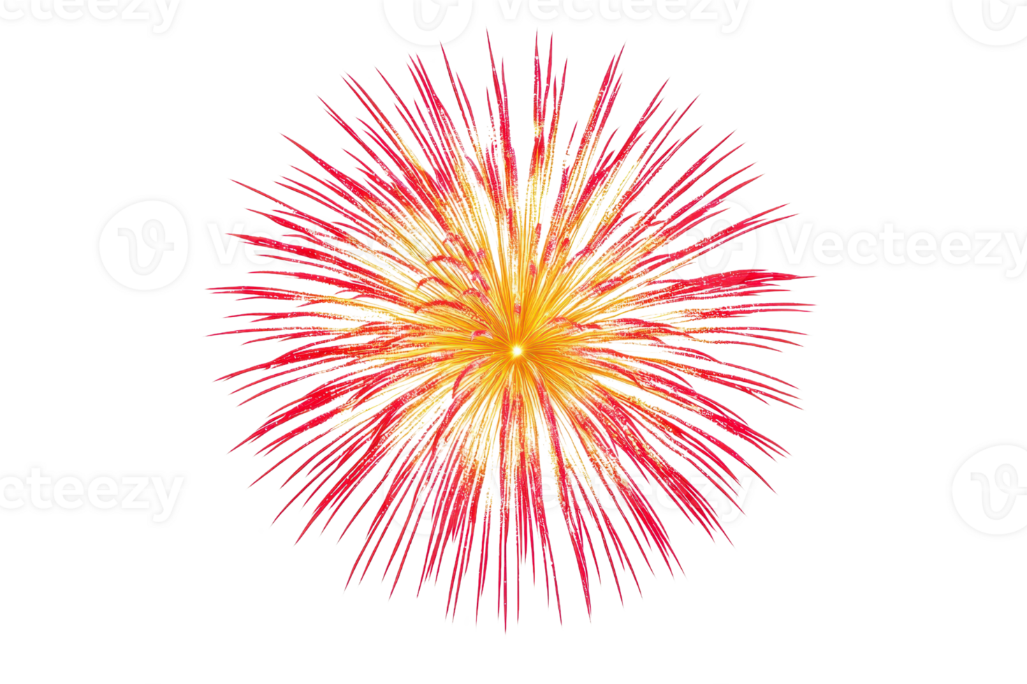 Bright red and yellow fireworks explosion in a dark sky, symbolizing celebration, excitement, and festivity. Perfect for holiday events. png