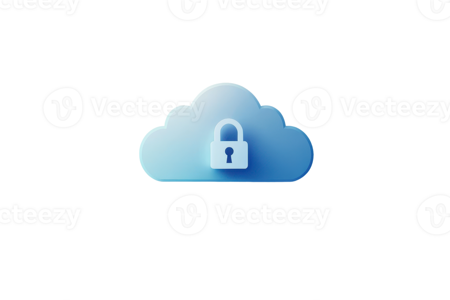 Cloud icon with a padlock symbolizing digital security and data protection. Ideal for technology and cybersecurity themed projects. png