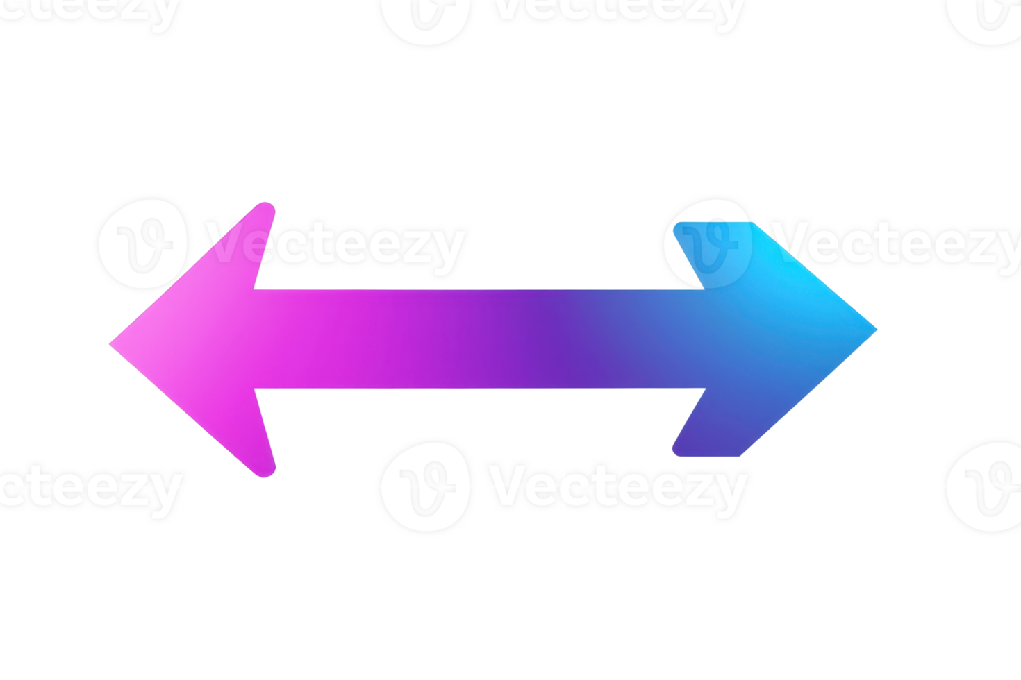 Colorful gradient double-headed arrow icon on a transparent background, symbolizing direction, choice, navigation, or movement. png