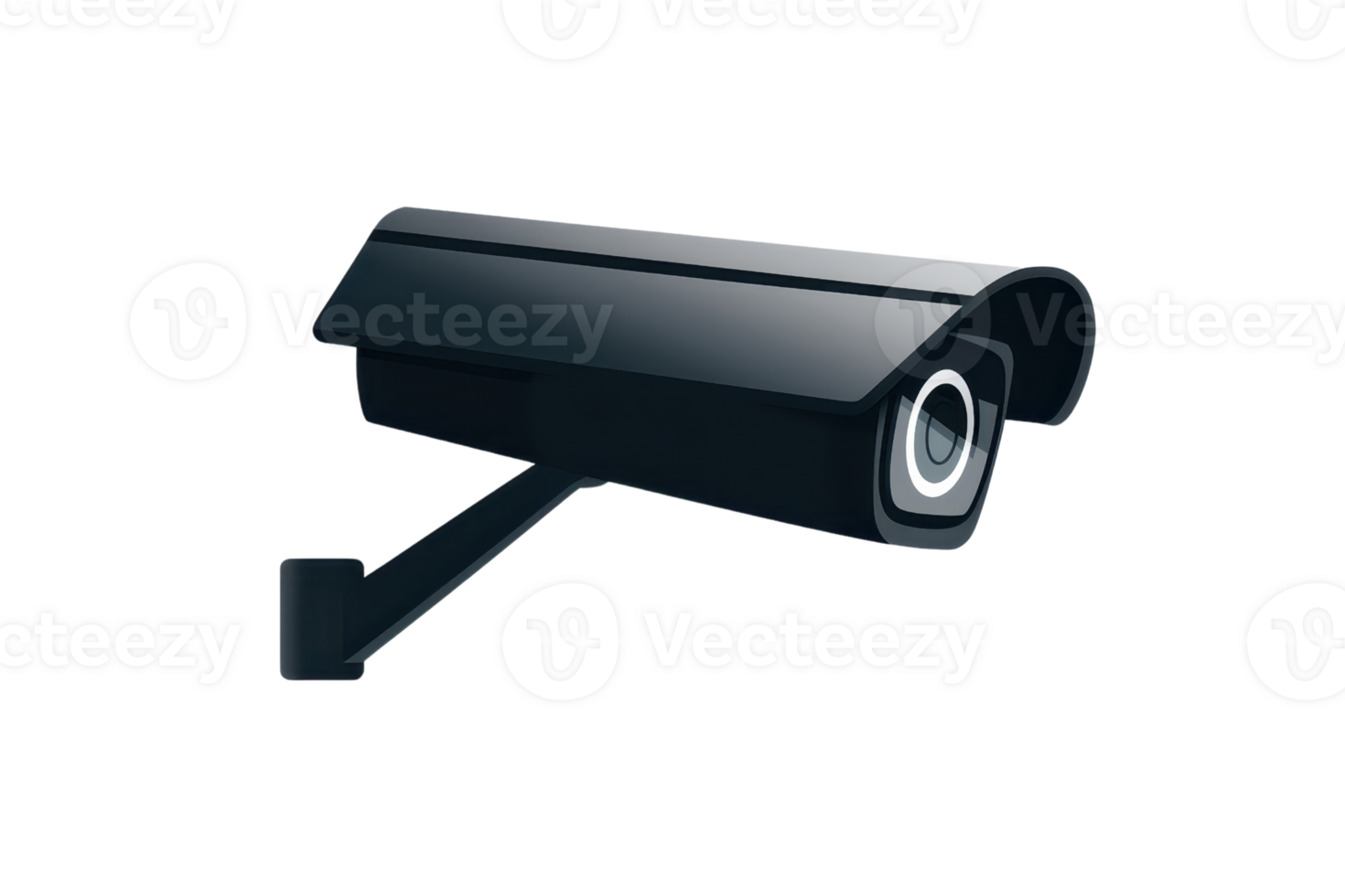 Close-up of a sleek modern security camera, emphasizing its clean lines and advanced technology for effective surveillance and security. png