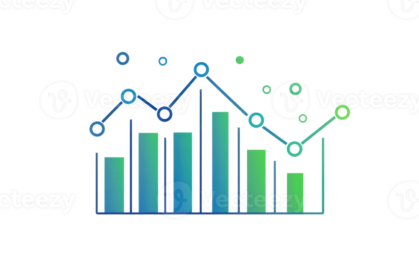 Colorful data visualization with bar and line charts, representing statistical analysis and trends in a digital format. png