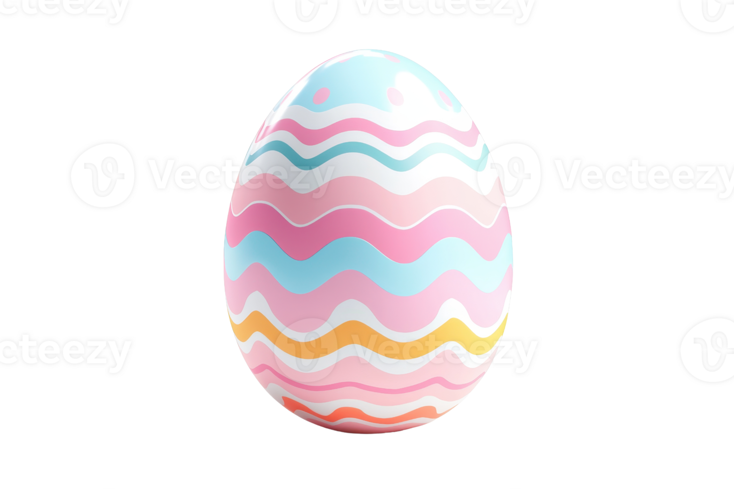 Colorful Easter egg with vibrant wavy patterns. Perfect for festive decorations, celebrations, and creative spring-themed projects. png