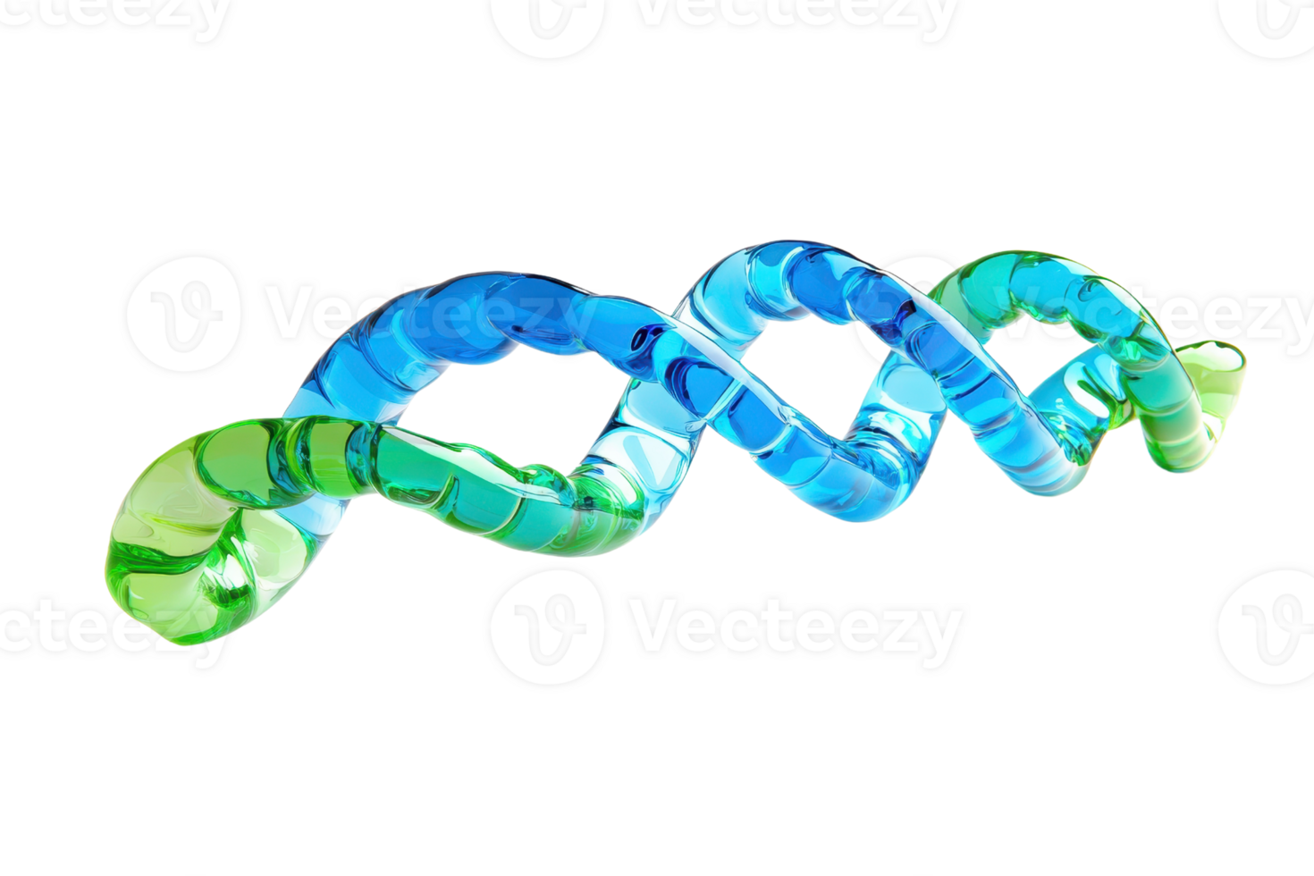 Colorful 3D DNA helix model, representing genetic science and biotechnology with a vibrant, abstract design. png