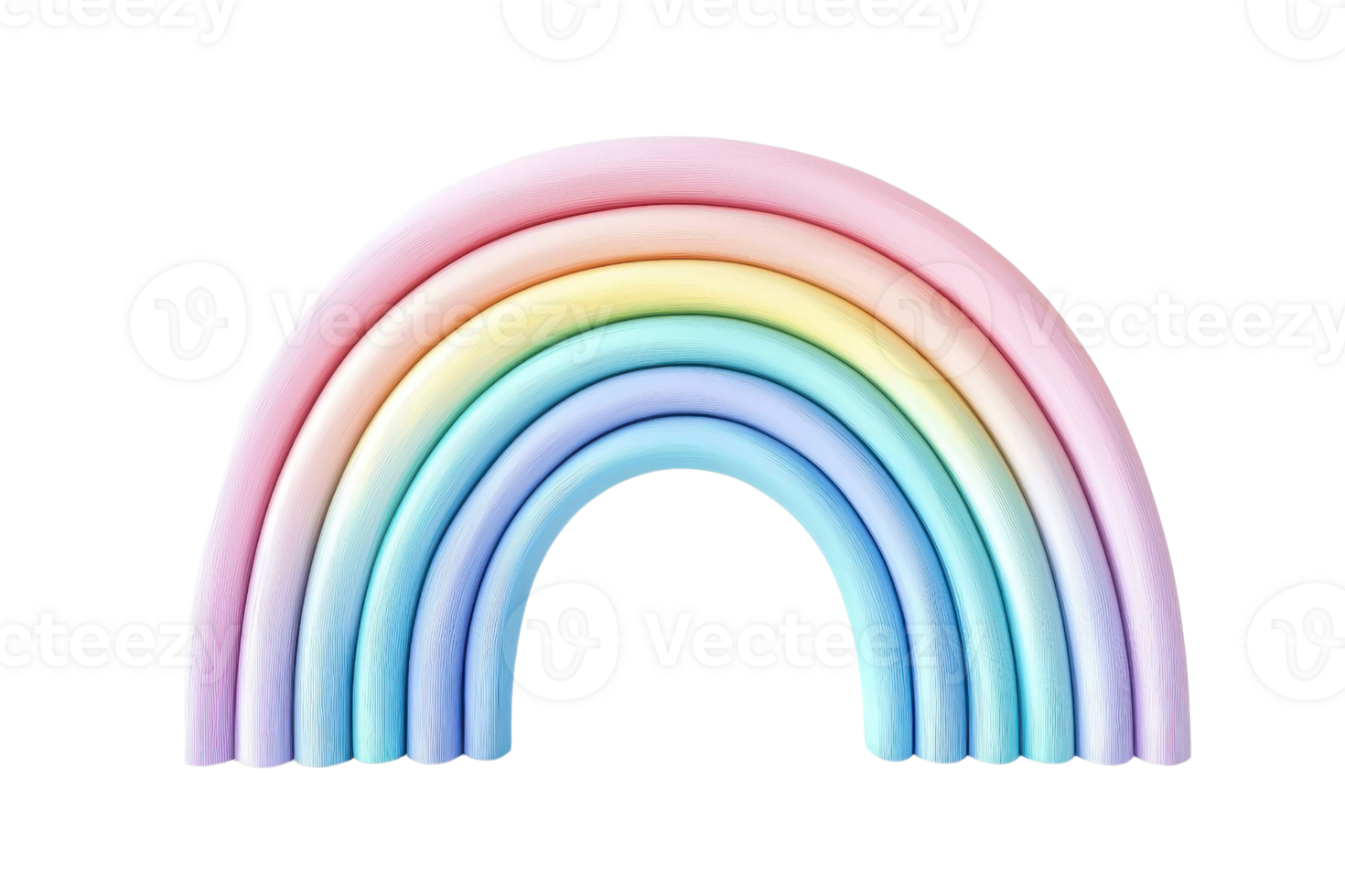 Colorful pastel rainbow with soft gradient arches on a transparent background. symbolizing diversity, hope, and positivity in a simple form. png