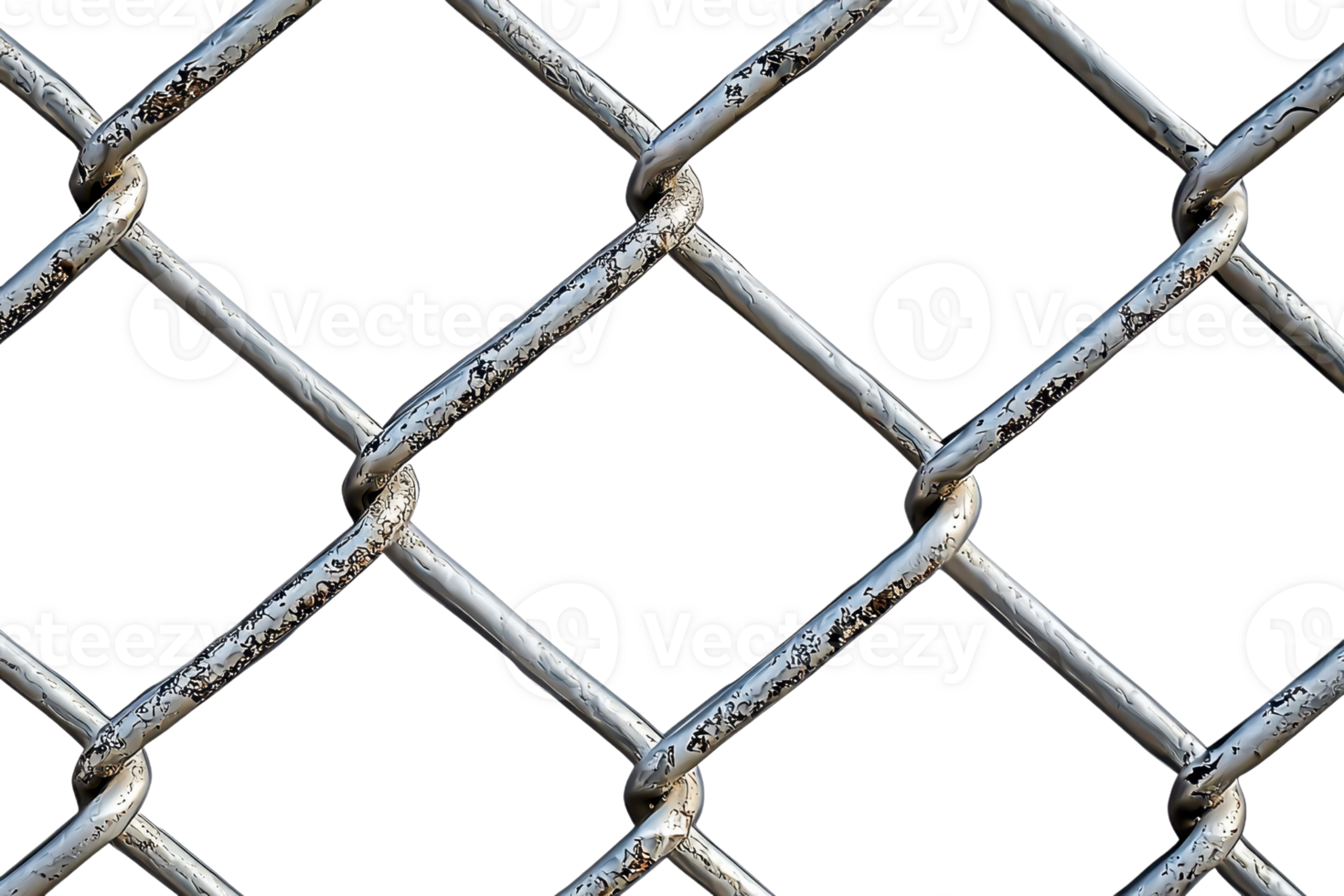 Close-up of a metallic chain link fence with a transparent background. showcasing industrial strength and texture, symbolizing security and boundary. png