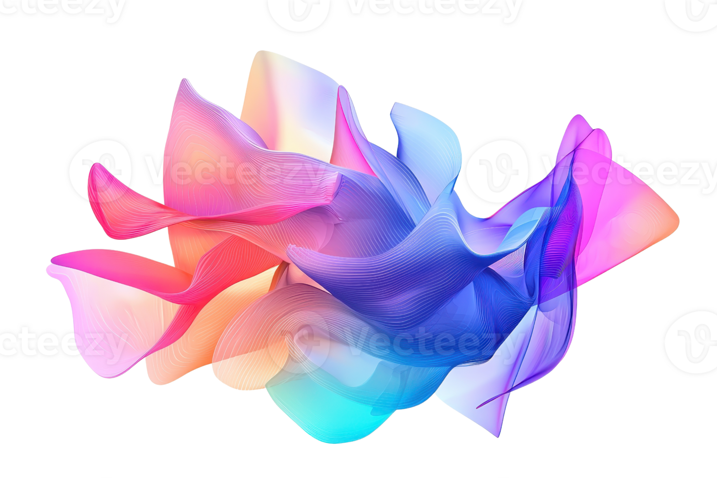 Colorful abstract art with fluid, flowing shapes in vibrant hues. A dynamic and modern digital illustration for creative projects. png