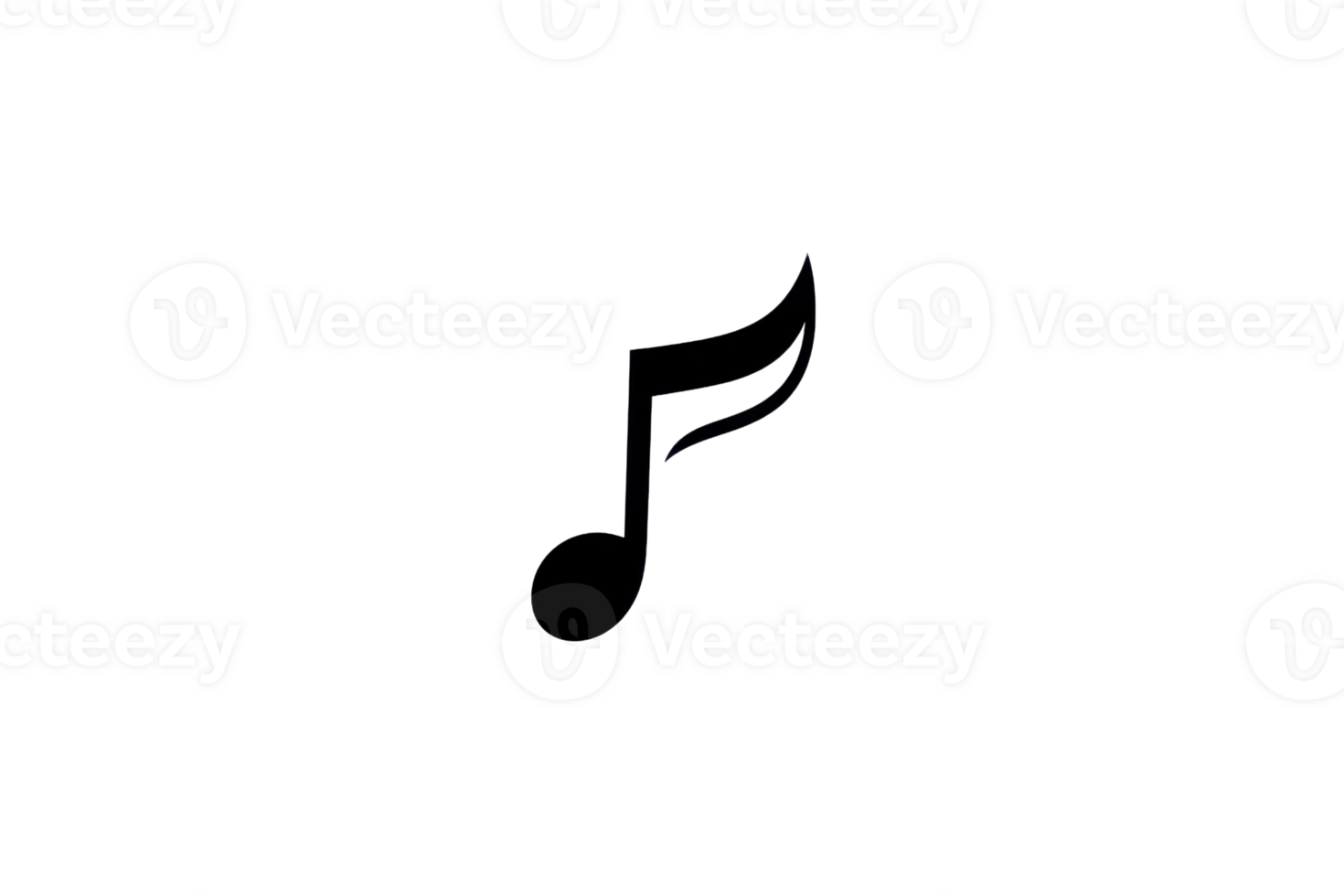 Elegant black musical note symbol on transparent background, perfect for music themes, educational use, and design projects. png