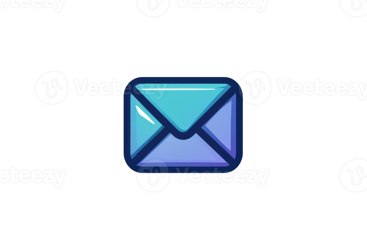 Digital illustration of a blue envelope icon, symbolizing communication, mail, or messaging in modern technology and digital platforms. png