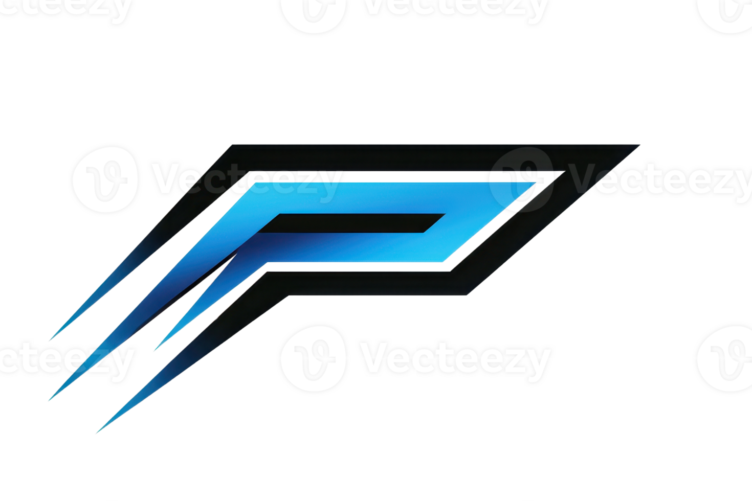 Dynamic blue and black geometric logo with sleek lines, perfect for technology, innovation, and digital transformation concepts. png