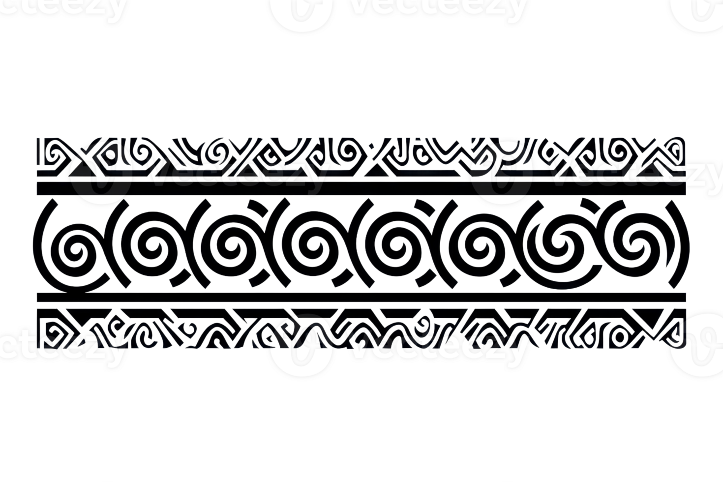 Elegant black ornamental border with symmetrical floral and swirl patterns, perfect for decorative design projects and artistic embellishments. png