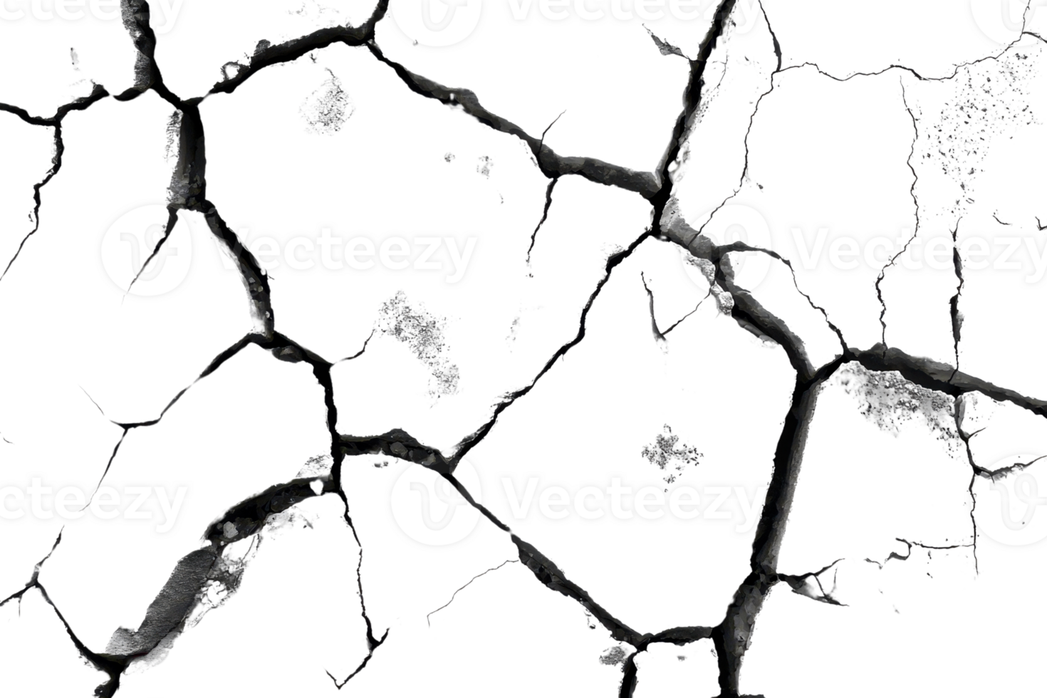 Detailed close-up of cracked glass texture, showcasing intricate fractures and patterns, perfect for abstract backgrounds and design concepts. png
