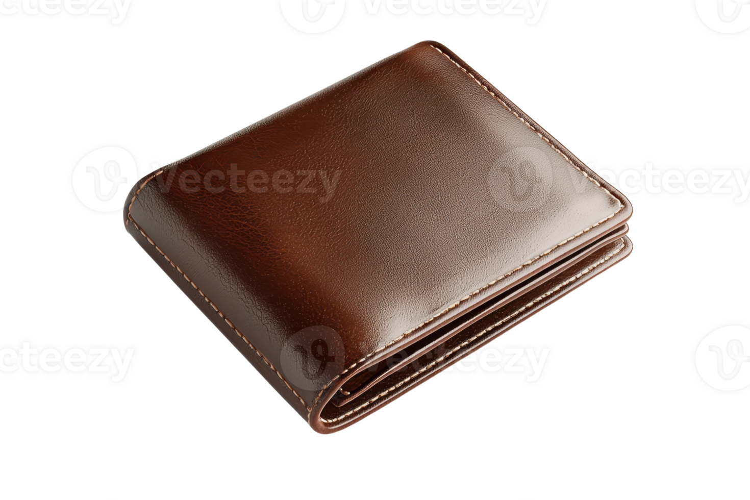 Elegant brown leather wallet isolated on a transparent background. Perfect for men seeking style and functionality in their everyday accessories. png