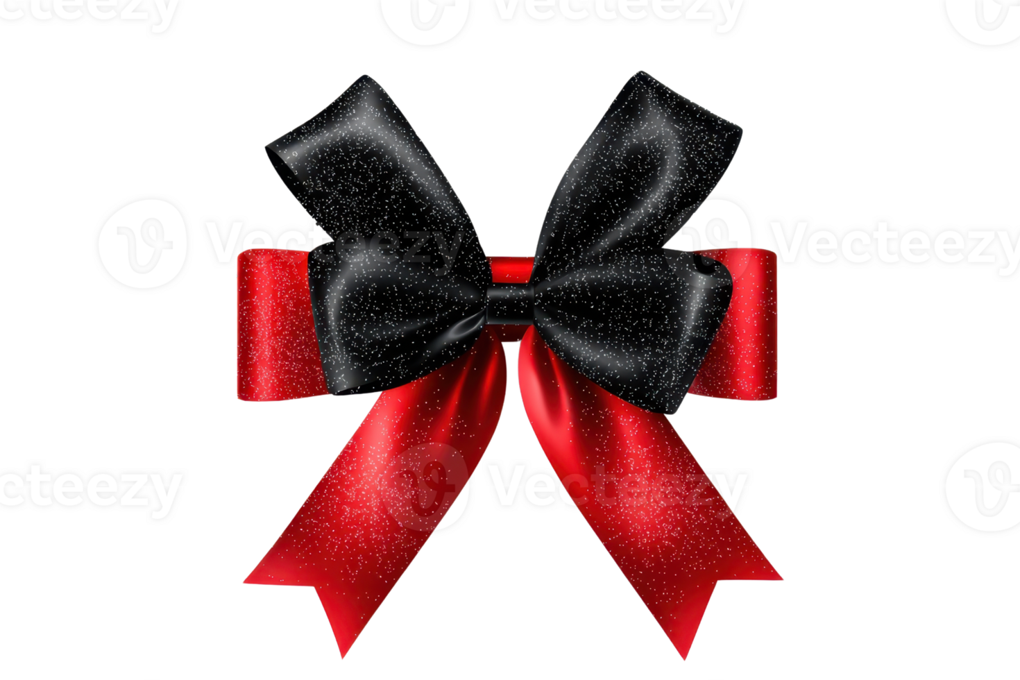 Elegant black and red ribbon bow perfect for gift wrapping, decoration, celebrations, or festive events. High-quality isolated image. png