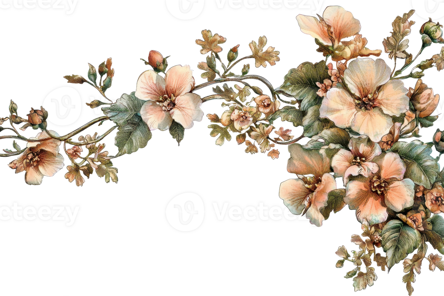 Elegant floral arrangement with pink and green tones, perfect for decorative use in invitations, backgrounds, or design projects. png