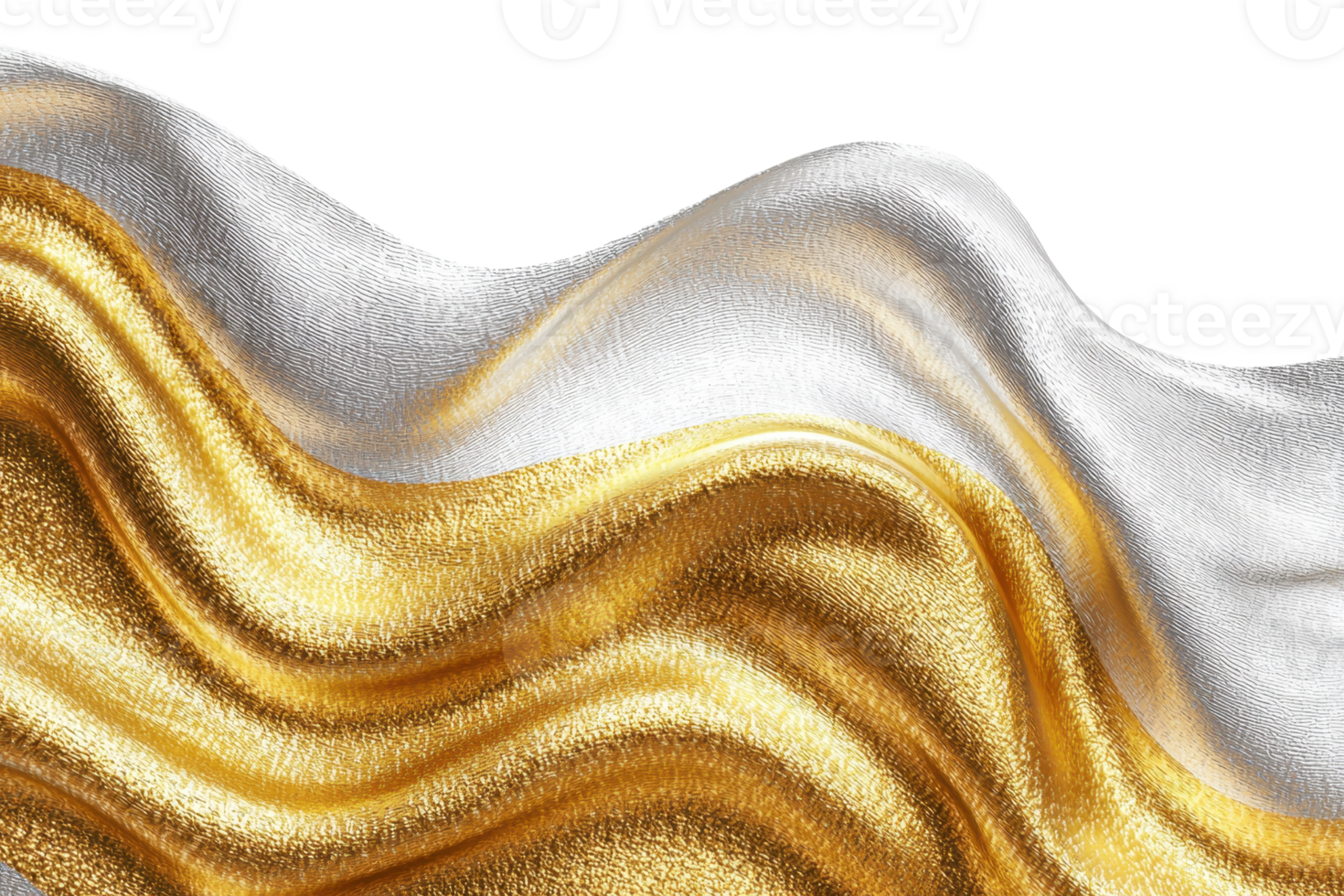 Elegant flowing gold and silver abstract wave texture, perfect for luxury backgrounds and artistic designs in digital and print media. png