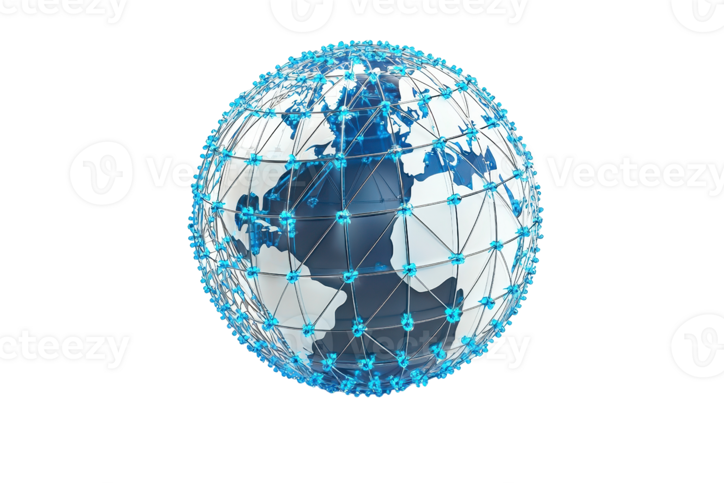 An Interconnected Global Public Computer Network Digital globe representing global network connectivity with