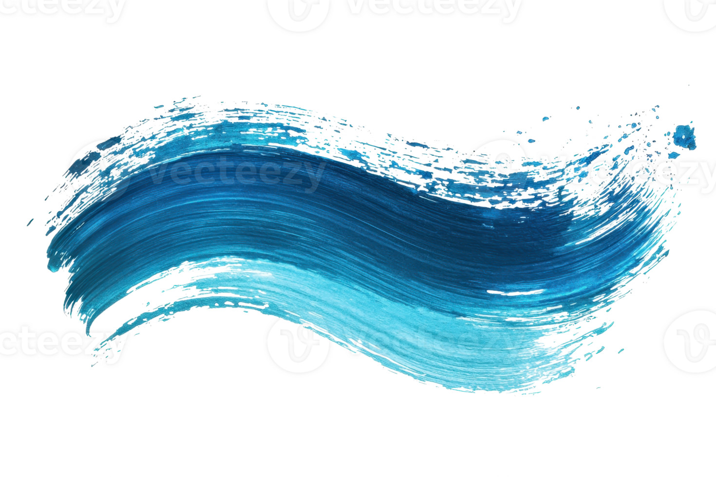 Dynamic blue paint stroke on transparent background. illustrating creativity and artistic expression with vibrant colors and fluid motion. png