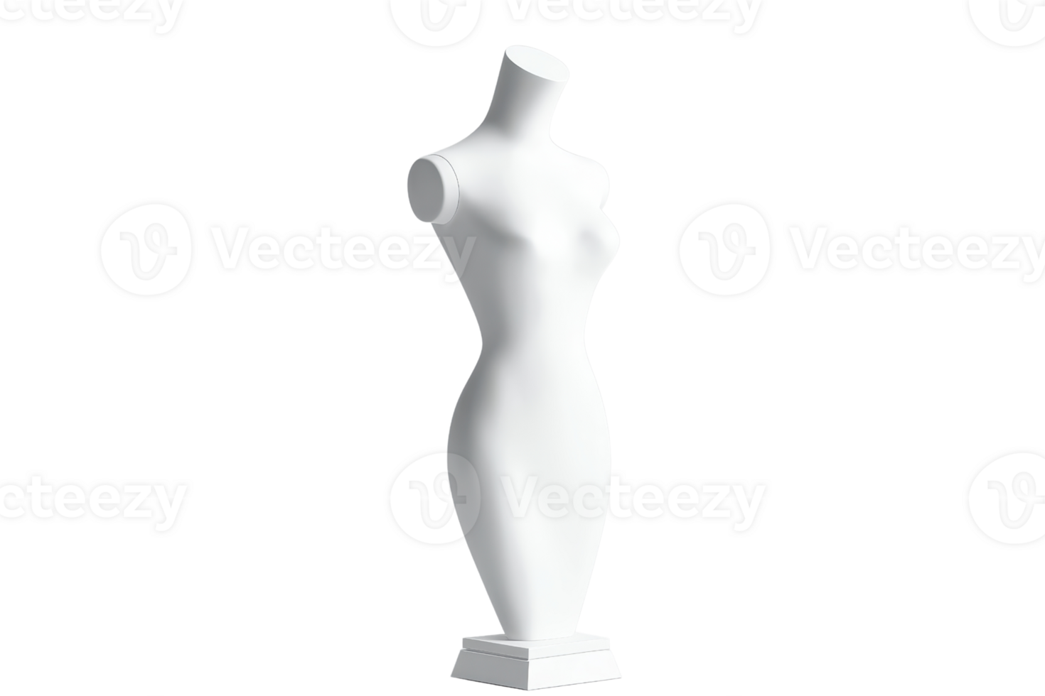 Elegant white mannequin torso for fashion display. Perfect for showcasing clothing designs in boutiques and studios with modern aesthetics. png