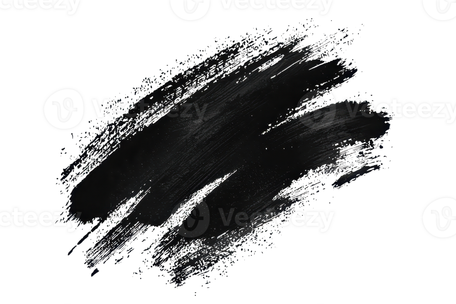 Dynamic black brush stroke on a transparent background, ideal for creative design, art projects, and digital artwork enhancements. png