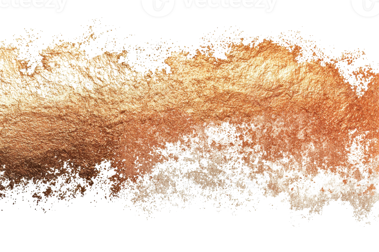 Dynamic copper-colored wave of particles in motion, creating an artistic and energetic texture, perfect for creative design projects. png