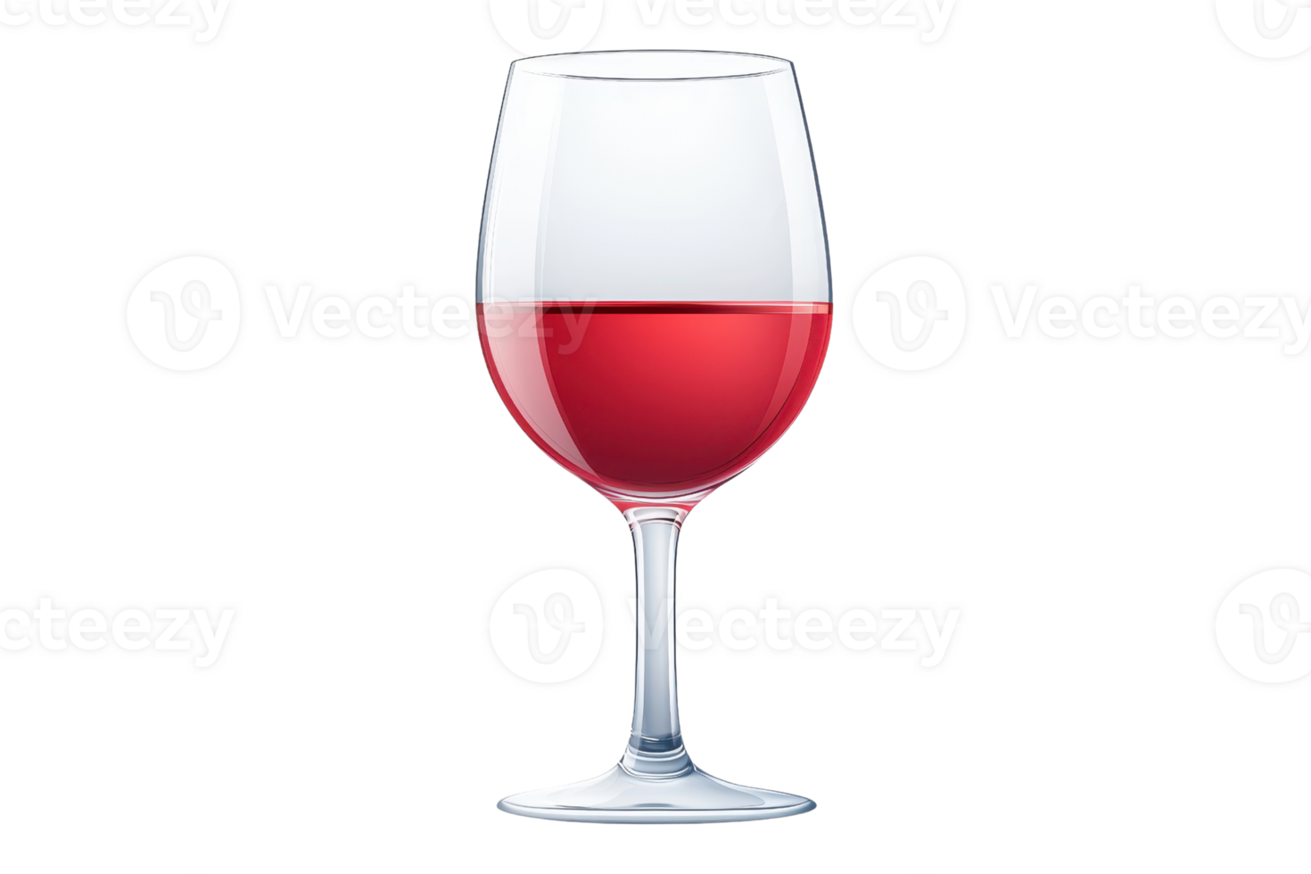 Elegant glass filled with red wine, standing on a transparent background. showcasing clarity and richness perfect for wine tastings and celebrations. png
