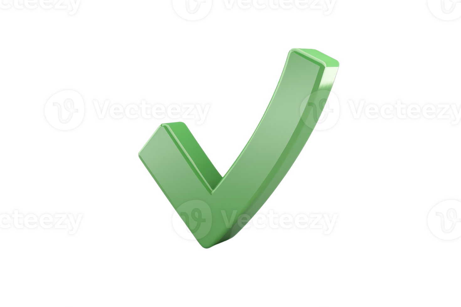 Green check mark icon on a transparent background, symbolizing approval, success, or completion in digital and print media applications. png